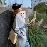 春季新款格子拼接撞色卫衣裤两件套151-1611-P175-K288，女装套装/套裙，淑塔可可