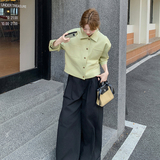 新款【现货】PU皮衣短外套151-1507-P145-K218，女装皮衣，淑塔可可