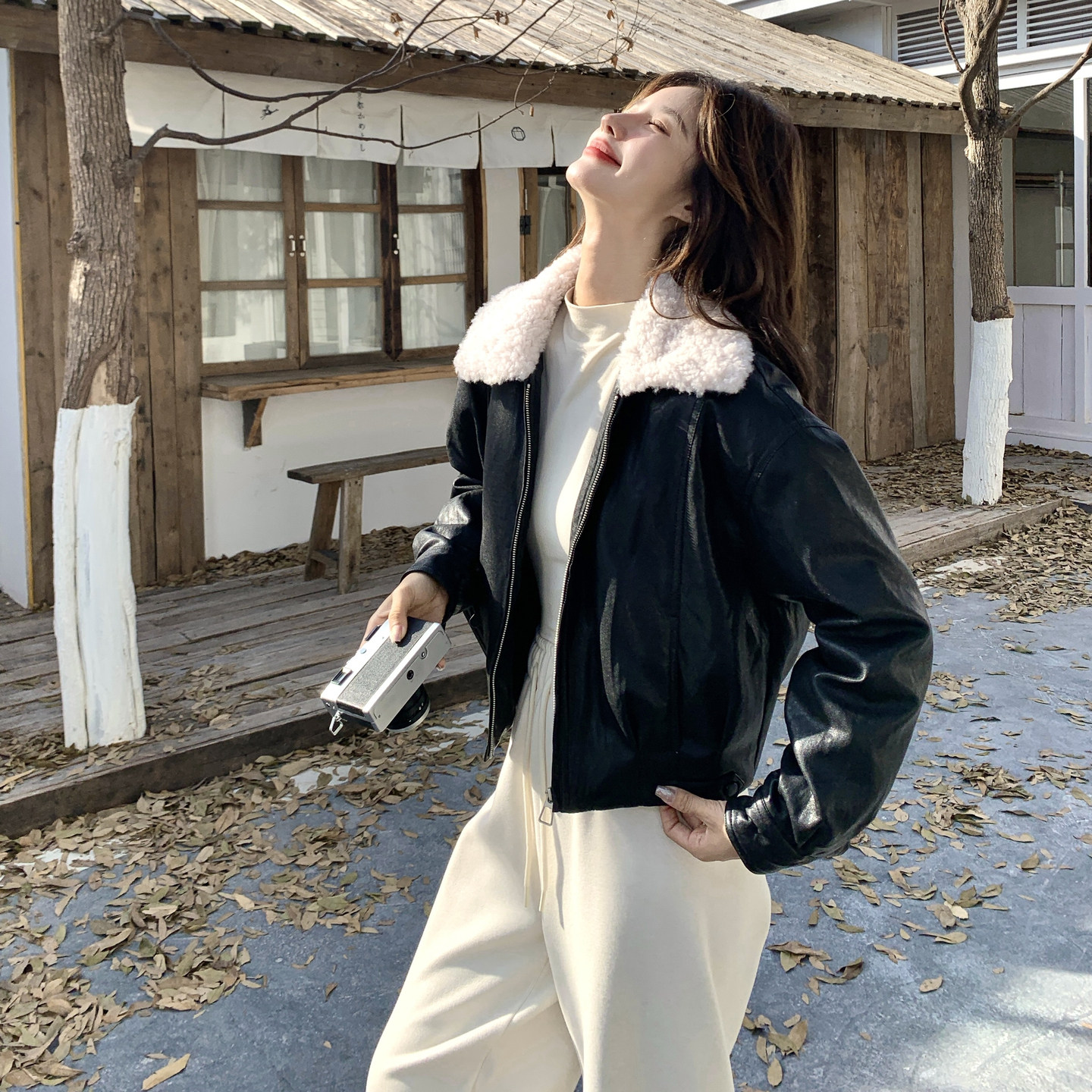 新款现货151-15107-P275-K418毛领轻薄皮衣羽绒服90绒内胆,商品下架区,淑塔可可
