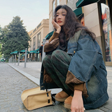 【现货】90羽绒内胆复古牛仔羽绒服151-1348-P245-K368，女装羽绒服，淑塔可可