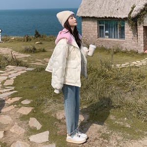 【新款现货】四码、小个子菱格撞色连帽羽绒服151-1288-P205-K298图片