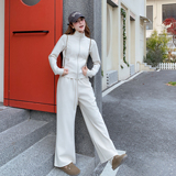 春季新款修身立领针织套装151-1613-P170-K278，女装运动套装，淑塔可可