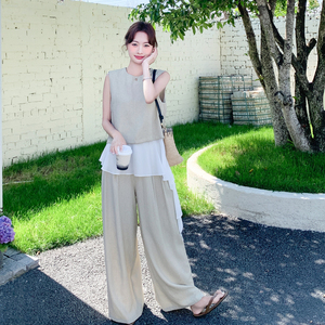 夏季新款拼接背心+阔腿裤两件套2B203-1656-P175-K278图片