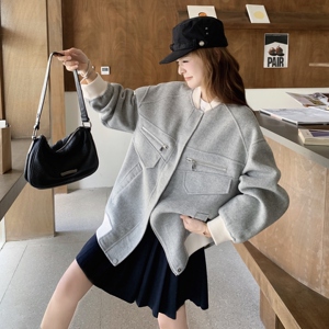 新款，90绒内胆毛呢羽绒外套棒球服151-1588-P285-428图片
