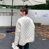 【现货】撞色轻薄菱格棉衣151-1390-P155-K228，女装棉衣/棉服，淑塔可可