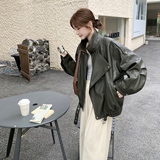 【新款现货】荔枝纹蛋白皮夹克151-1576-P185-K268，女装皮衣，淑塔可可