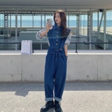 现货，假两件牛仔针织拼接连体裤151-3350-P145-K198，女装牛仔裤，淑塔可可