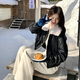 新款151-15107-P275-K418毛领皮衣羽绒服90绒内胆，女装派克服，淑塔可可