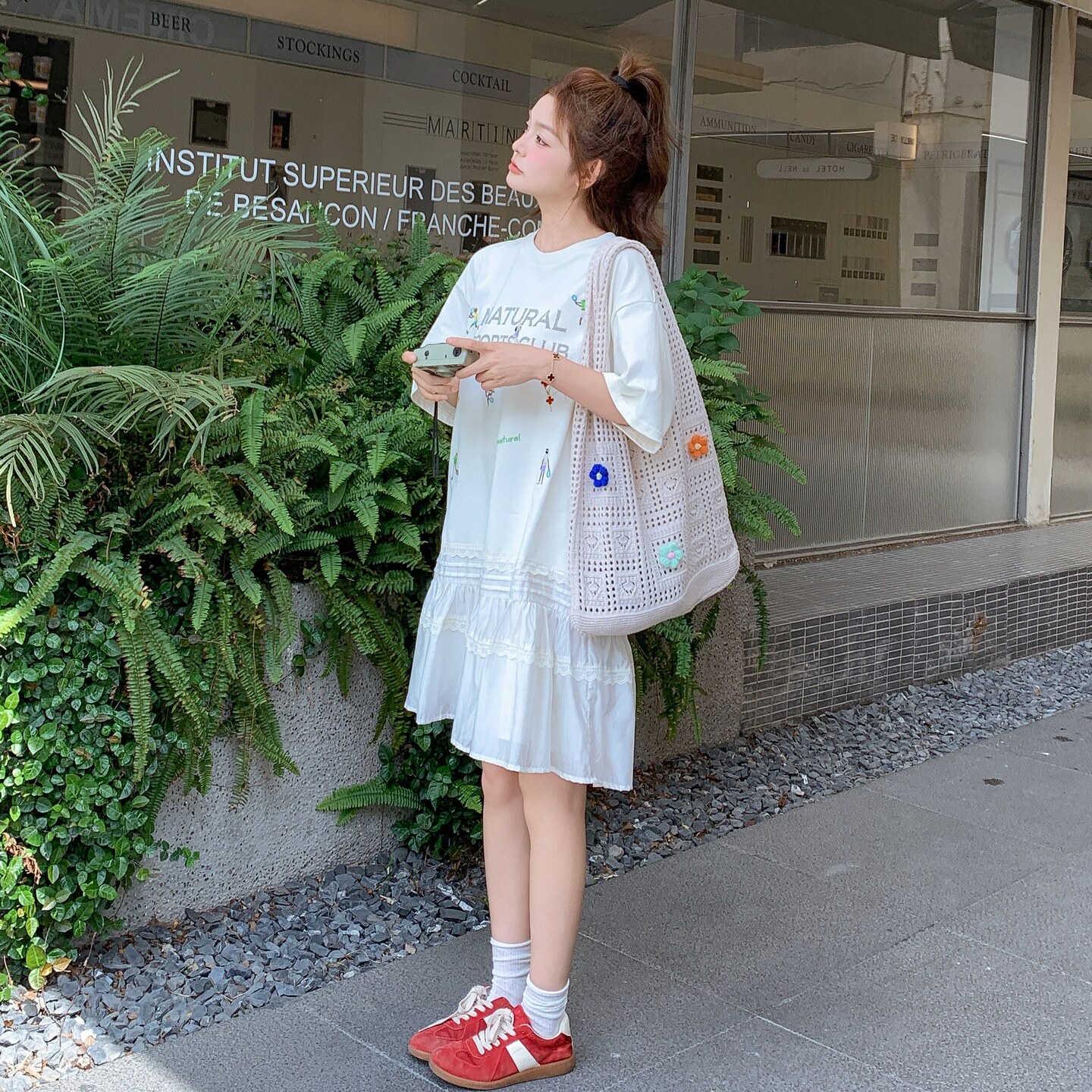现货，印花针织拼接连衣裙2B203-1565-P130-K188,女装连衣裙,淑塔可可