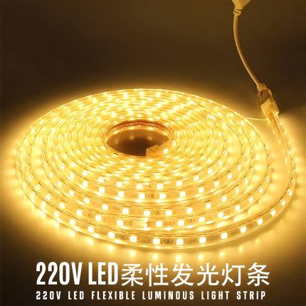LED灯条灯带插头镇流器室内暖光墙壁装饰灯220V防坏珠发光灯饰