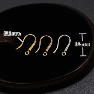 S925银耳钩耳坠diy配件银镀k金玫瑰金耳勾高级感耳环耳挂银饰配件