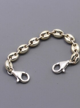 925银链条手工diy宽5mm猪鼻子链