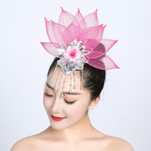 舞蹈演出头花大气开场舞扭秧歌广场舞网红新款头饰女成人发夹头戴