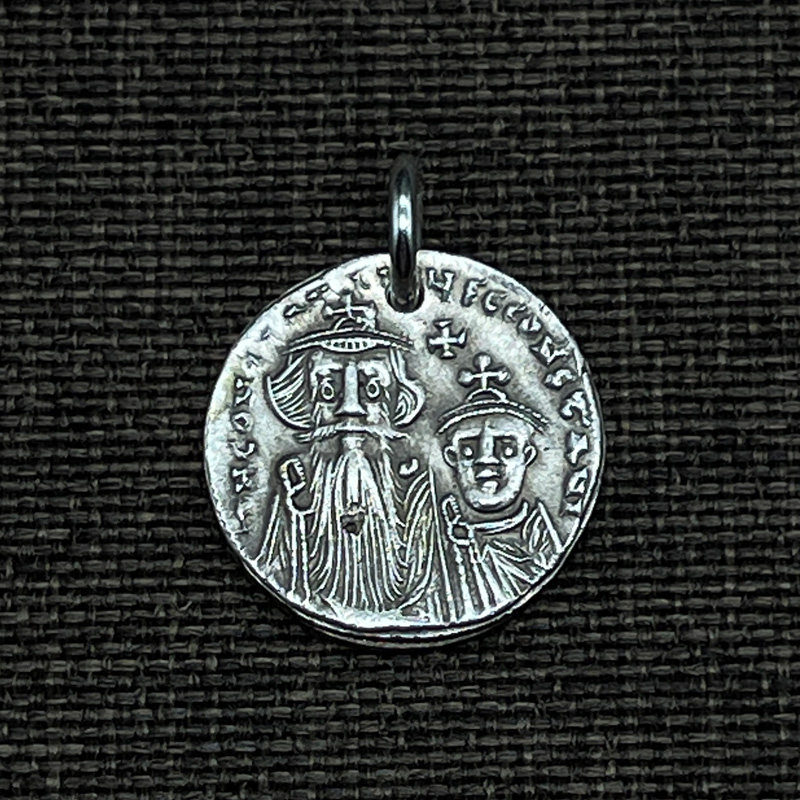 拜占庭帝国索利多金币东罗马皇帝银币吊坠十字架古币饰品硬币项链