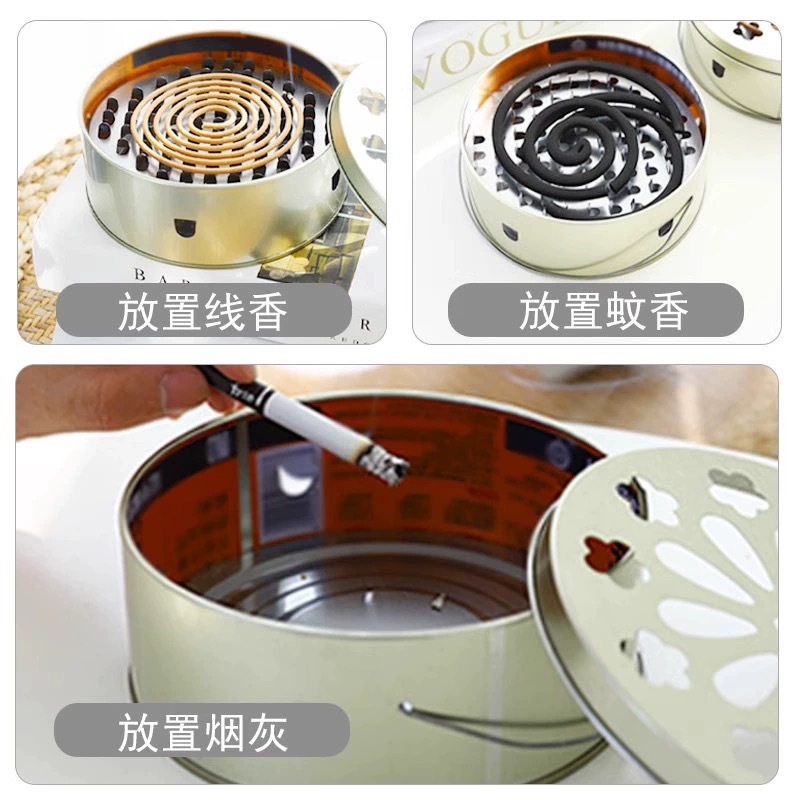 创意蚊香盒手提防火接灰家用安全檀香多功能支架设计实用礼品托盘