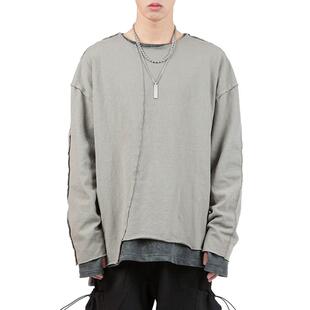 现东大门韩国代购rework line grunge sleeve不规则长袖T恤打底衫