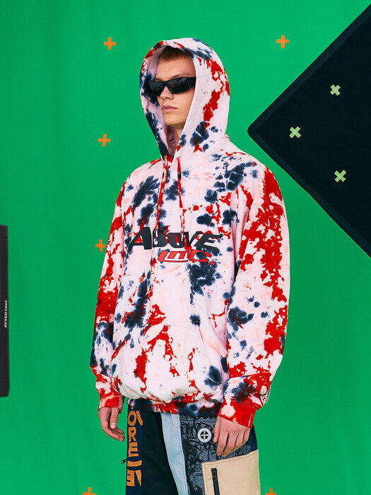 【国现】韩国设计师潮牌LMC x A6OVE朴宰范联名扎染宽松连帽卫衣