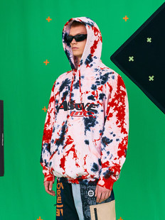 【国现】韩国设计师潮牌LMC x A6OVE朴宰范联名扎染宽松连帽卫衣