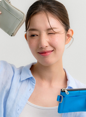 韩国ithinkso简约半弧大开口拉链零钱卡包女通勤口红耳机小收纳包