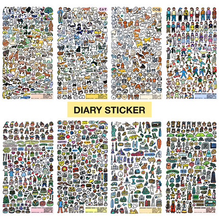 韩国ZEROPERZERO可爱动物PP贴纸diy手帐咕卡小卡手机装饰细闪贴纸