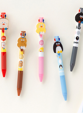 韩国Romane可爱卡通学生办公常用3色中性笔顺滑流畅彩色0.4油性笔