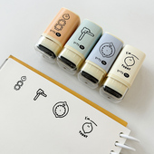 韩国second morning可爱卡通柠檬手帐墨水图章DIY装 饰免印泥印章