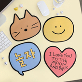 韩国iconic卡通涂鸦PVC防水鼠标垫ins风电脑桌垫便携防滑游戏垫子