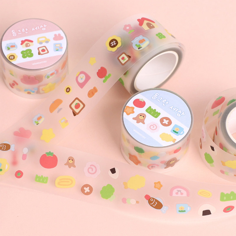 韩国wannathis可爱卡通彩色PET透明贴纸日常装饰手帐DIY胶带贴画,文具电教/文化用品/商务用品,胶带/胶纸/胶条,淘宝优惠券,粉丝福利购,淘宝优惠卷
