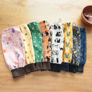 套办公学生家务手工护袖 进口面料可爱图案棉质束口套袖 男女防污袖