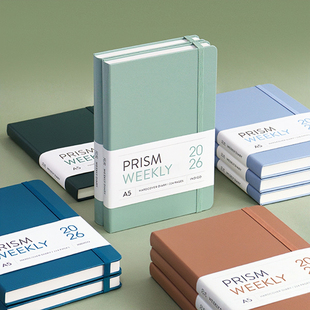 韩国indigo纯色硬面绑带周计划本2026日程本工作学习手账记事本A5