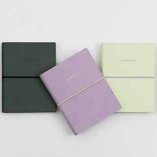 韩国livework纯色绑带周计划本2026日程本工作学习文具横线网格S