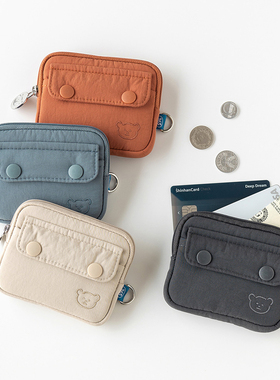 韩国Romane韩系纯色搭扣防水口袋卡包随身便携迷你唇膏耳机零钱包