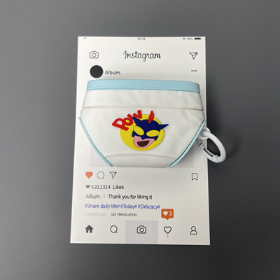 可爱蜡笔小新超人内裤适用airpodspro2代保护套苹果耳机保护壳airpods3无线蓝牙耳机套airpods4创意耳机壳男