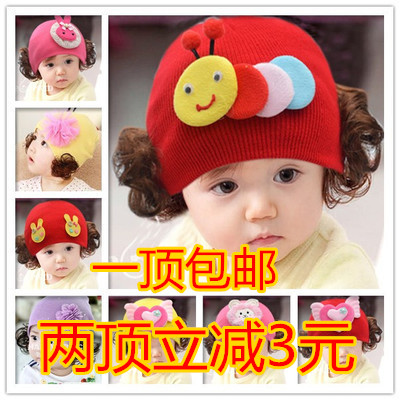 韩版婴儿女宝宝套头帽子