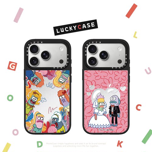 C家联名环绕比奇堡的居民丑鱼适用iphone17手机壳16promax苹果18pro镜面MagSafe磁吸15plus趣味14情侣13搞怪