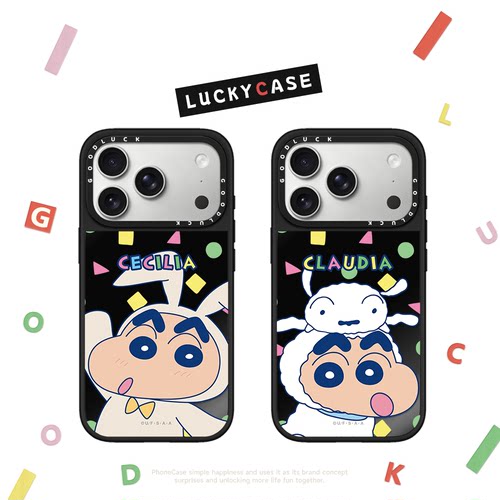C家联名蜡笔小新COS动物装人物特写适用iphone17手机壳16promax苹果18pro镜面MagSafe磁吸15plus卡通14可爱13