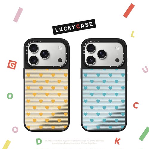 C家条纹爱心合集适用iphone17手机壳18promax苹果16pro镜面MagSafe磁吸15plus甜美少女14日韩ins闺蜜13时尚12