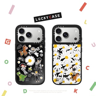 C家联名玩具总动员GD权志龙雏菊贴纸适用iphone17手机壳16promax苹果15pro镜面MagSafe磁吸14plus潮牌13/12