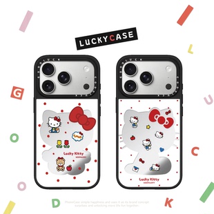 CASETIFIY镂空波点kitty猫适用iphone17手机壳16promax苹果15pro镜面MagSafe磁吸14plus卡通13可爱12趣味日韩