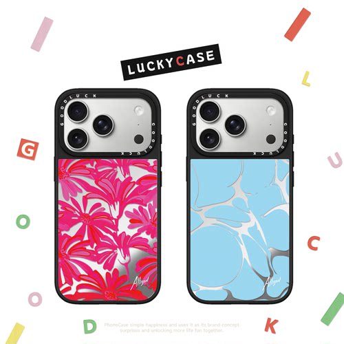 C家艺术家Allison联名彩色涂鸦适用iphone17手机壳16promax苹果18pro镜面MagSafe磁吸15plus时尚14小众13/12