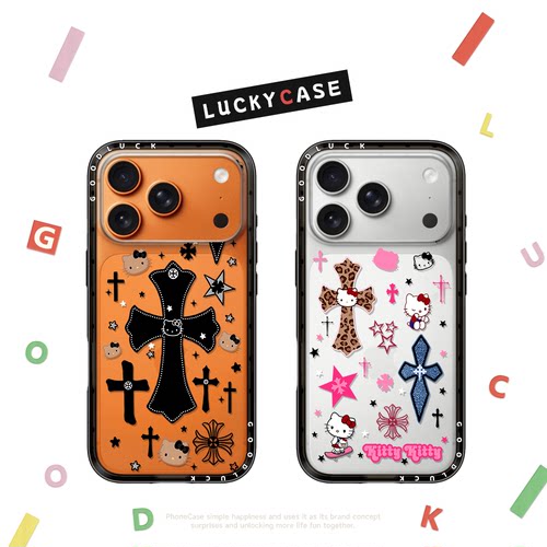 C家十字架黑皮KT适用iphone17新壳体手机壳16promax苹果15pro纤巧MagSafe磁吸14plus甜酷少女13日韩