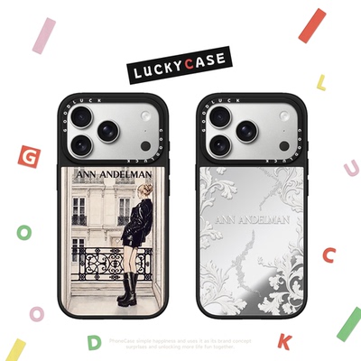 C家联名艺术家AnnAndelman牛仔剪纸花卉适用iphone17手机壳16promax苹果18pro镜面MagSafe磁吸15plus时尚14