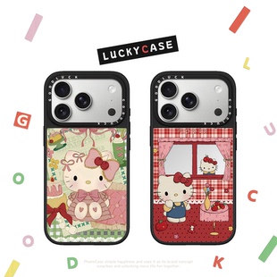 CASETIFIY红布纹绿格子蛋糕kitty猫适用iphone17手机壳16promax苹果15pro镜面MagSafe磁吸14plus可爱13卡通12