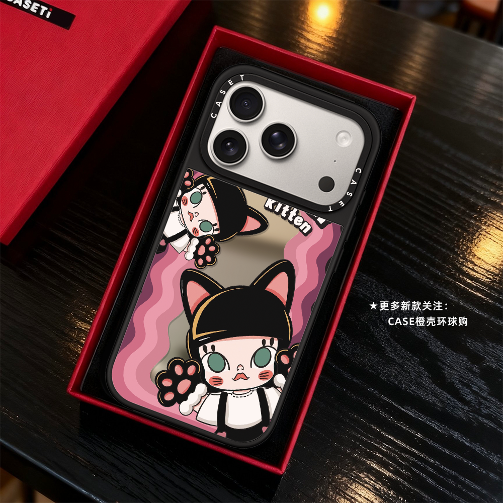 CASE波浪纹莫莉MOLLY猫咪适用iphone17promax手机壳16pro苹果15磁吸MagSafe镜面C家14plus卡通13甜酷少女12