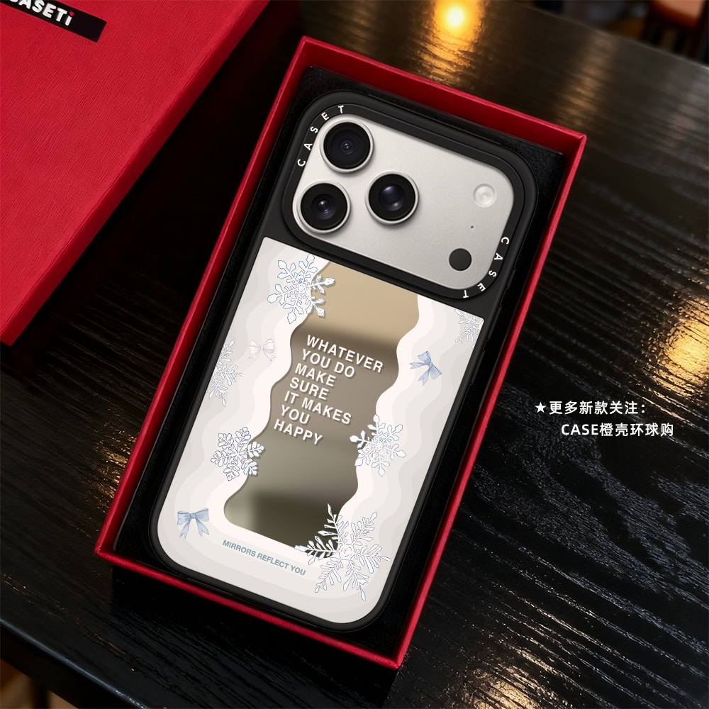 CASE波浪雪花字母适用iphone17promax手机壳16pro苹果15磁吸MagSafe镜面C家14plus时尚13甜酷少女12保护套Air