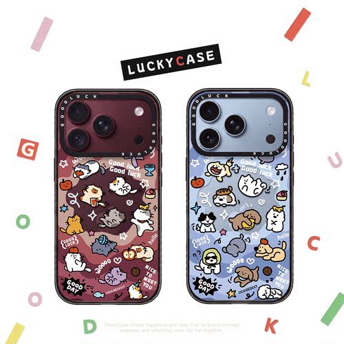 C家勃艮第红波浪小狗猫咪集合适用iphone17手机壳16promax苹果18pro透明MagSafe磁吸15plus日韩14可爱13/12女
