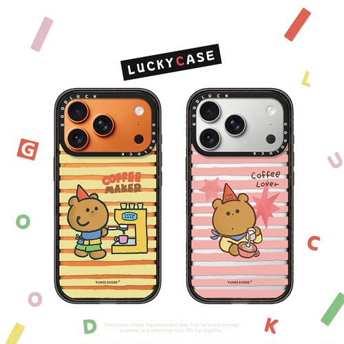 C家条纹团阿熊团子家族适用iphone17手机壳16promax苹果18pro透明MagSafe磁吸15plus卡通14/13可爱12日韩趣味