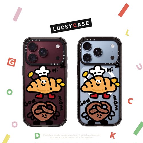 C家厨师扭扭牛角包适用iphone17手机壳16promax苹果18pro透明MagSafe磁吸15plus卡通14/13可爱12日韩趣味