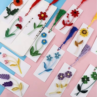 慢时光衍纸书签材料包diy衍纸手工材料包花朵材料包