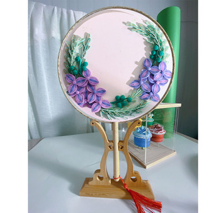 慢时光衍纸初衍纸扇子材料包衍纸团扇折扇材料包扇子骨架